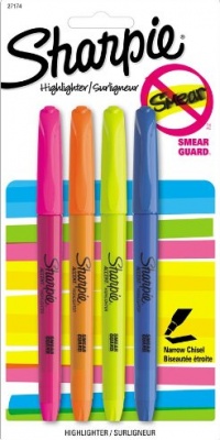 Sharpie Accent Pocket-Style Highlighters, 4 Colored Highlighters (27174/27174PP) Sharpie Accent Pocket-Style Highlighters, 4 Colored Highlighters (27174/27174PP)