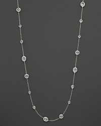 Clear quartz stations dot a sterling silver chain on this brilliant Ippolita necklace. Clear quartz stations dot a sterling silver chain on this brilliant Ippolita necklace.