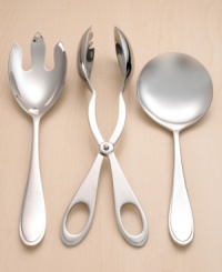 In gleaming 18/8 stainless steel, these salad scissors bring sleek, modern style to the table. Shown in center. In gleaming 18/8 stainless steel, these salad scissors bring sleek, modern style to the table. Shown in center.