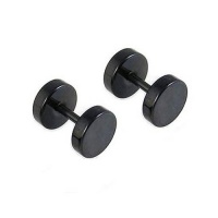 Illusion Tunnel Plug Black Stainless Steel Men Unisex Screw Earrings 8mm Illusion Tunnel Plug Black Stainless Steel Men Unisex Screw Earrings 8mm