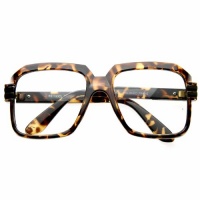 Run DMC Rapper Retro Large Clear Lens Eye Glasses Leopard Run DMC Rapper Retro Large Clear Lens Eye Glasses Leopard