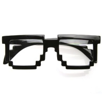 Pixelated 8-Bit Clear Lens Computer Nerd Geek Gamer Glasses (With Free Microfiber Pouch) Pixelated 8-Bit Clear Lens Computer Nerd Geek Gamer Glasses (With Free Microfiber Pouch)