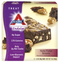 Atkins Endulge Nutty Fudge Brownie Bar, 5 - 1.4 oz. Bars (Pack of 2) Atkins Endulge Nutty Fudge Brownie Bar, 5 - 1.4 oz. Bars (Pack of 2)
