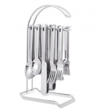 20-Piece Hanging Flatware Set with Stand 20-Piece Hanging Flatware Set with Stand