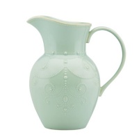 Lenox French Perle Pitcher, Large, Ice Blue