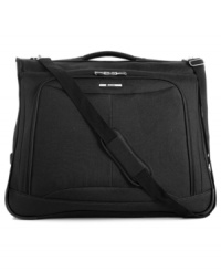 Lightweight for the right weight. A full-featured hanging garment bag features a superior lightweight design that gives you peace of mind when packing-there's space for everything but airline fees! A fully-lined interior with suiter clip, tie-down straps and other smart details makes it easy to show up in style. 10-year warranty. Lightweight for the right weight. A full-featured hanging garment bag features a superior lightweight design that gives you peace of mind when packing-there's space for everything but airline fees! A fully-lined interior with suiter clip, tie-down straps and other smart details makes it easy to show up in style. 10-year warranty.