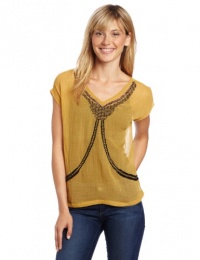 Rampage Juniors Beaded Top, Yellow, Medium Rampage Juniors Beaded Top, Yellow, Medium