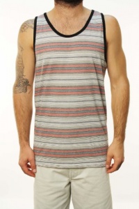 Quicksilver Men's Ellipsis Mia Tank Top Red/Grey/White Striped Quicksilver Men's Ellipsis Mia Tank Top Red/Grey/White Striped