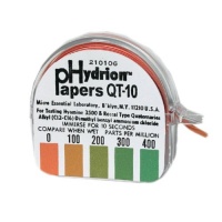 Micro Essential Lab QT-10 Plastic Hydrion Low Range Quat Check Test Paper Dispenser, Single Roll, Food Service Test Strips, 0 - 400ppm Micro Essential Lab QT-10 Plastic Hydrion Low Range Quat Check Test Paper Dispenser, Single Roll, Food Service Test Strips, 0 - 400ppm
