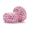 Set of 2 - Bella Fascini Pink Crystal Pave Sparkle Bling - Solid .925 Sterling Silver Core European Charm Bead Made with Authentic Swarovski Crystals - Compatible Brand Bracelets : Authentic Pandora, Chamilia, Moress, Troll, Ohm, Zable, Biagi, Kay's Charm