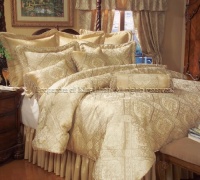 9PCS QUEEN GOLD IMPERIAL COMFORTER SET BED IN A BAG 9PCS QUEEN GOLD IMPERIAL COMFORTER SET BED IN A BAG