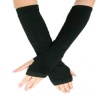 Ultra Soft Thin Knit Fingerless Black Arm Warmers