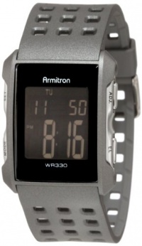Armitron Men's 408177GRY Square Chronograph Grey Resin Digital Sport Watch Armitron Men's 408177GRY Square Chronograph Grey Resin Digital Sport Watch