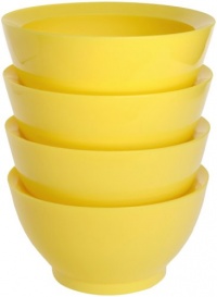 CaliBowl Non-Spill 20-Ounce Original Bowl with Non-Slip Base, Set of 4, Yellow