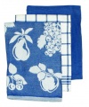 Ritz  Fruit Egyptian Flat Kitchen Towel Set, Federal Blue, 3-Piece