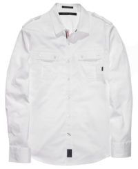 White out your wardrobe with this military-inspired woven from Sean John. White out your wardrobe with this military-inspired woven from Sean John.