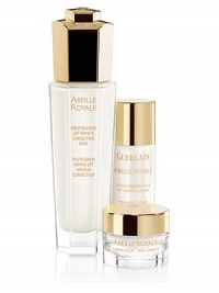 Through extensive research, Guerlain identified bee products as some of the world's most effective natural healing substances and created Abeille Royale's key active ingredient: the Pure Royal Concentrate. This effective power of bee products repair wrinkles while lifting and firming the skin. Set includes: Full-size serum and deluxe samples of toner and day cream to keep skin moisturized and toned from the inside out. Made in France. Through extensive research, Guerlain identified bee products as some of the world's most effective natural healing substances and created Abeille Royale's key active ingredient: the Pure Royal Concentrate. This effective power of bee products repair wrinkles while lifting and firming the skin. Set includes: Full-size serum and deluxe samples of toner and day cream to keep skin moisturized and toned from the inside out. Made in France.