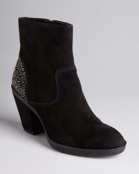 Leave a twinkling trail in Enzo Angiolini's suede booties, featuring a chunky mid heel adorned with glittering rhinestone embellishment. Leave a twinkling trail in Enzo Angiolini's suede booties, featuring a chunky mid heel adorned with glittering rhinestone embellishment.