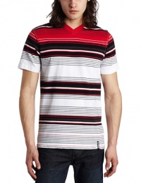 Southpole Men's Engineered Stripe V-neck Tee Southpole Men's Engineered Stripe V-neck Tee