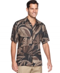 Your own bit of paradise. Channel island style and stay cool and relaxed in this short-sleeved shirt from Cubavera. Your own bit of paradise. Channel island style and stay cool and relaxed in this short-sleeved shirt from Cubavera.