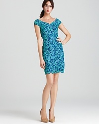 Add a pop of playful to your cocktail repertoire with this Lilly Pulitzer dress, flaunting a delicate lace overlay and dainty scalloped trim for a darling yet dramatic look. Add a pop of playful to your cocktail repertoire with this Lilly Pulitzer dress, flaunting a delicate lace overlay and dainty scalloped trim for a darling yet dramatic look.