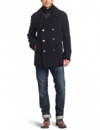 Calvin Klein Men's Wool Pea Coat with Bib Calvin Klein Men's Wool Pea Coat with Bib
