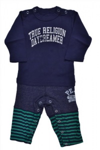 True Religion Baby-boys Infant Three Piece Long Sleeve Onsie, Dark Navy, 12-18 Months True Religion Baby-boys Infant Three Piece Long Sleeve Onsie, Dark Navy, 12-18 Months