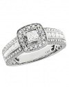 Effy Jewlery 14K White Gold Diamond Engagement Ring, .95 TCW Ring size 7