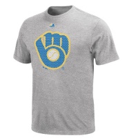MLB Mens Milwaukee Brewers Bases Loaded Steel Heather Short Sleeve Basic Tee By Majestic MLB Mens Milwaukee Brewers Bases Loaded Steel Heather Short Sleeve Basic Tee By Majestic