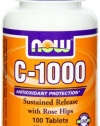 Now Foods C-1000  Sustained Release With Rose Hips, Tablets, 100-Count