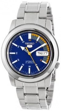 Seiko Men's SNKK27 Seiko 5 Automatic Blue Dial Stainless-Steel Bracelet Watch Seiko Men's SNKK27 Seiko 5 Automatic Blue Dial Stainless-Steel Bracelet Watch