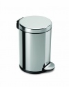 simplehuman Round Step Trash Can, Fingerprint-Proof Polished Stainless Steel, 4.5 Liters /1.2 Gallons