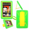 Cellularvilla Tm Combo Case for Amazon Kindle Fire Green Yellow Hybrid Armor Kickstand Hard Soft Case Cover+cellularvilla Branded Wristband. Note: This Case Is Only Compatible with Amazon Kindle Fire and Will Not Fit Kindle Fire Hd.