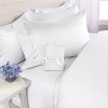 600 Thread Count Olympic Queen 4pc Bed Sheet Set 100% Egyptian Cotton Deep Pocket 600 TC Solid White