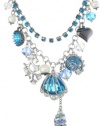 Betsey Johnson Iconic Blue Sea Sea Shell Multi-Charm Necklace, 19