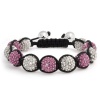 Bling Jewelry Shamballa Inspired Bracelet Fuchsia Pink Crystal Beads 12mm