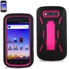 Samsung Galaxy S Blaze 4G / T769 Black / Hot Pink Combo Silicone Case + Hard Cover + Kickstand Hybrid Case For T-Mobile