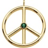 CleverEve 2013 Fall Winter Luxury Series 14K Yellow Gold 8.70 grams Genuine Topaz Peace Sign Pendant 04.00 mm