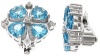 CleverEve Designer Series .925 Sterling Silver 6X6mm Heart Genuine Blue Topaz Ear Clips No Post