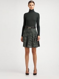 Made from fine Italian fabrication, a knit skirt with asymmetrical seams and an irresistible space-dye pattern.Elasticized waistbandAsymmetrical dartsAbout 22 longViscose/wool/acrylicDry cleanMade in Italy Model shown is 5'10½ (179cm) wearing US size 4. OUR FIT MODEL RECOMMENDS ordering true size. 