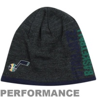 adidas Utah Jazz Authentic Team Block Performance Beanie - Charcoal adidas Utah Jazz Authentic Team Block Performance Beanie - Charcoal