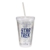 Vandor Star Trek 18-Ounce Acrylic Travel Cup with Lid and Straw, Multicolored