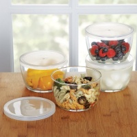 Libbey 8-Piece Glass Storage Bowls with Plastic Lids, 16-Ounce, Clear Libbey 8-Piece Glass Storage Bowls with Plastic Lids, 16-Ounce, Clear