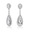 Bling Jewelry Pave Cubic Zirconia Teardrop Chandelier Earrings