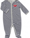 Carters Boys Newborn-9 Months Crab Terry Snap Footed Onesie (6 Months, Navy)