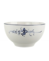 First introduced in 1768, the Vieux Luxembourg pattern is truly timeless. Dainty sprays of dark blue flowers adorn this creamy white collection for a charming tabletop that will captivate guests for years to come. First introduced in 1768, the Vieux Luxembourg pattern is truly timeless. Dainty sprays of dark blue flowers adorn this creamy white collection for a charming tabletop that will captivate guests for years to come.