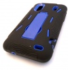 HTC 6285 Evo Design Hero Kingdom 4G S Black on Blue IMPACT PROTECTION KICK STAND HEAVY DUTY Design Case Skin Cover US Cellular Sprint Boost Mobile ADR6285