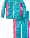 Puma - Kids Girls 2-6X Toddler Tricot Track Jacket And Pant Set, Bluebird, 4T