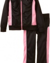 Puma - Kids Girls 2-6X Little Tricot Track Jacket And Pant Set, Black, 6X