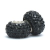 Set of 2 - Bella Fascini Black Onyx Crystal Pave Sparkle Bling - Solid .925 Sterling Silver Core European Charm Bead Made with Authentic Swarovski Crystals - Compatible Brand Bracelets : Authentic Pandora, Chamilia, Moress, Troll, Ohm, Zable, Biagi, Kay's